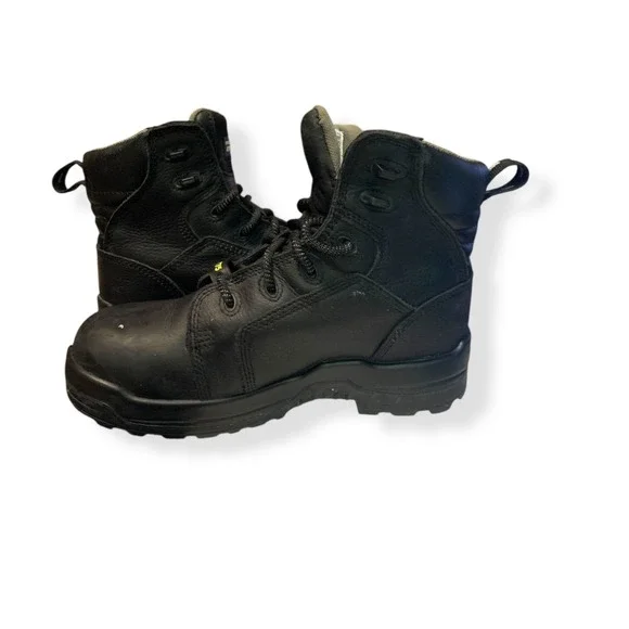 Rockport Works Women's Black Leather Steel Toe Safety Work Boots RK465 Sz 8.5 W - Picture 9 of 13